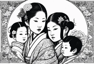 3 SMALL CHILDREN, OF DIFFERENT RACES, 8 EARS OLD tattoo idea