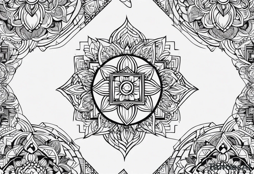 голова быка на фоне восходящего солнца tattoo idea