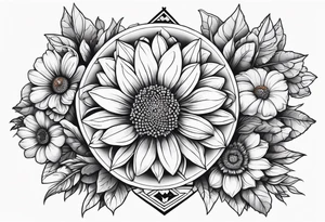 Indian blanket flower arrows tattoo idea