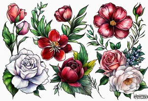 Birth flower February, march, September and December tattoo idea