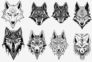 simple wolf head from zelda twilight princess tattoo idea