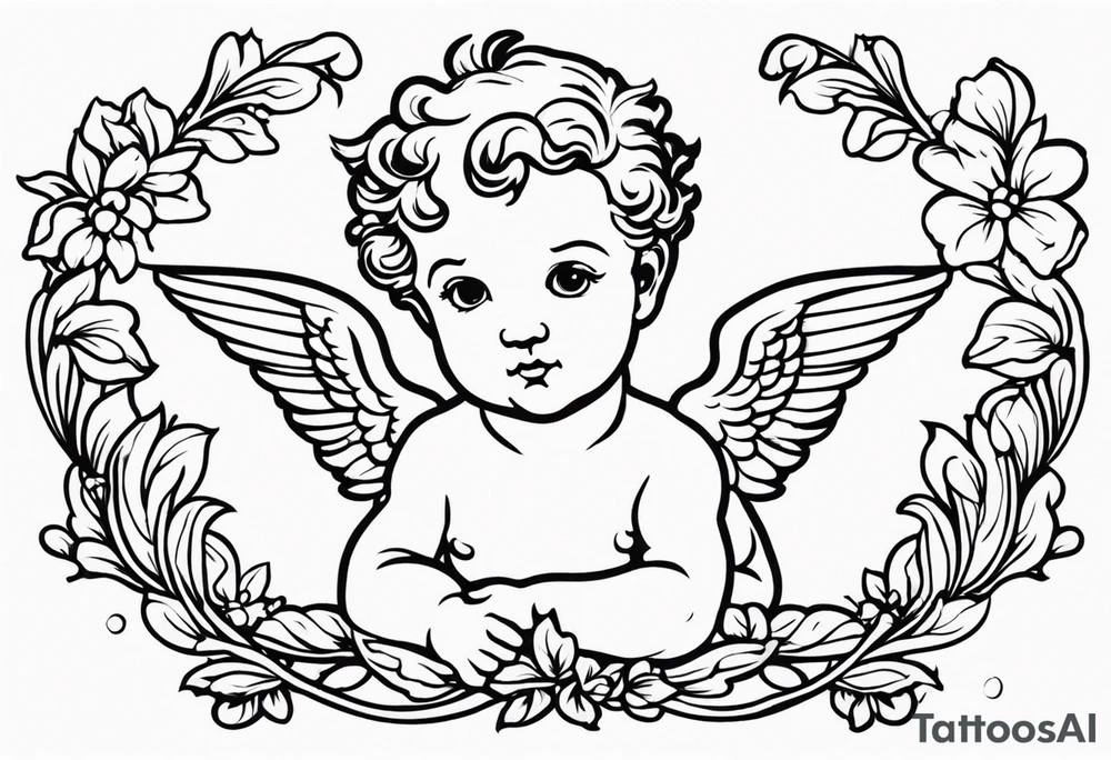 putto, no background tattoo idea
