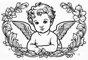 putto, no background tattoo idea