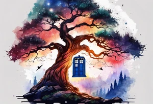 Tree with Star wars and a tardis tattoo idea