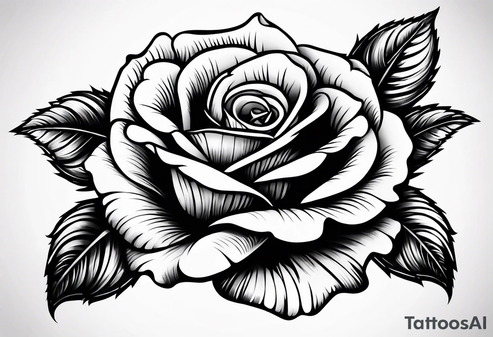 Rose head tattoo idea
