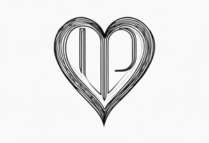 Picture of the letter I within a heart to represent oneself tattoo idea