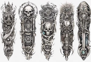pagan mechanical full sleeve tattoo idea