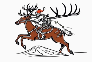 death riding on a reindeer skeleton tattoo idea