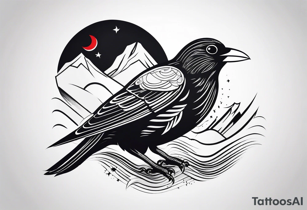 alpine chough tattoo idea