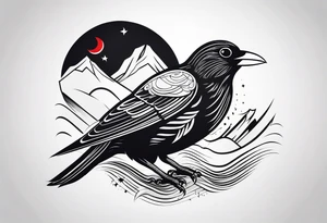 alpine chough tattoo idea