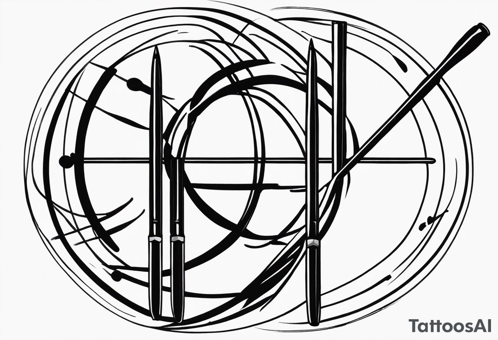 Very simple drumhead and sticks tattoo idea