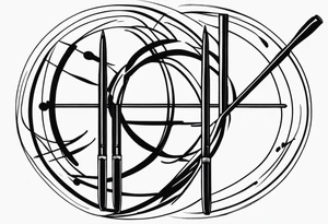 Very simple drumhead and sticks tattoo idea