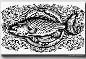 A infinity sign with a musky fish tattoo idea