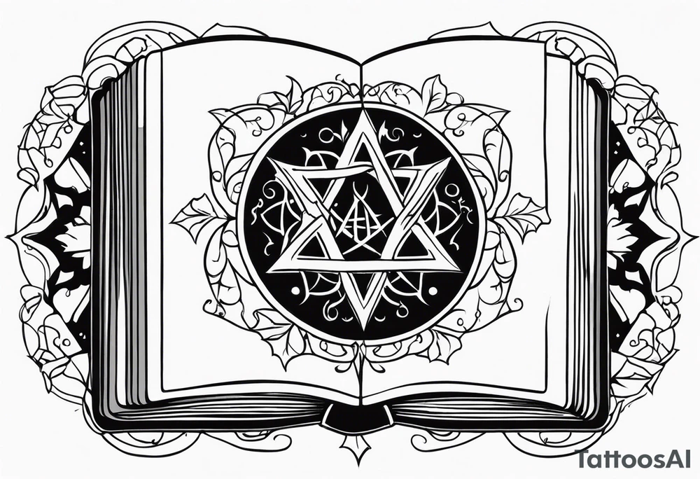 witches spell book tattoo idea