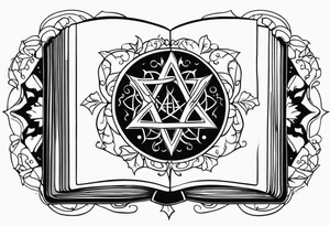 witches spell book tattoo idea