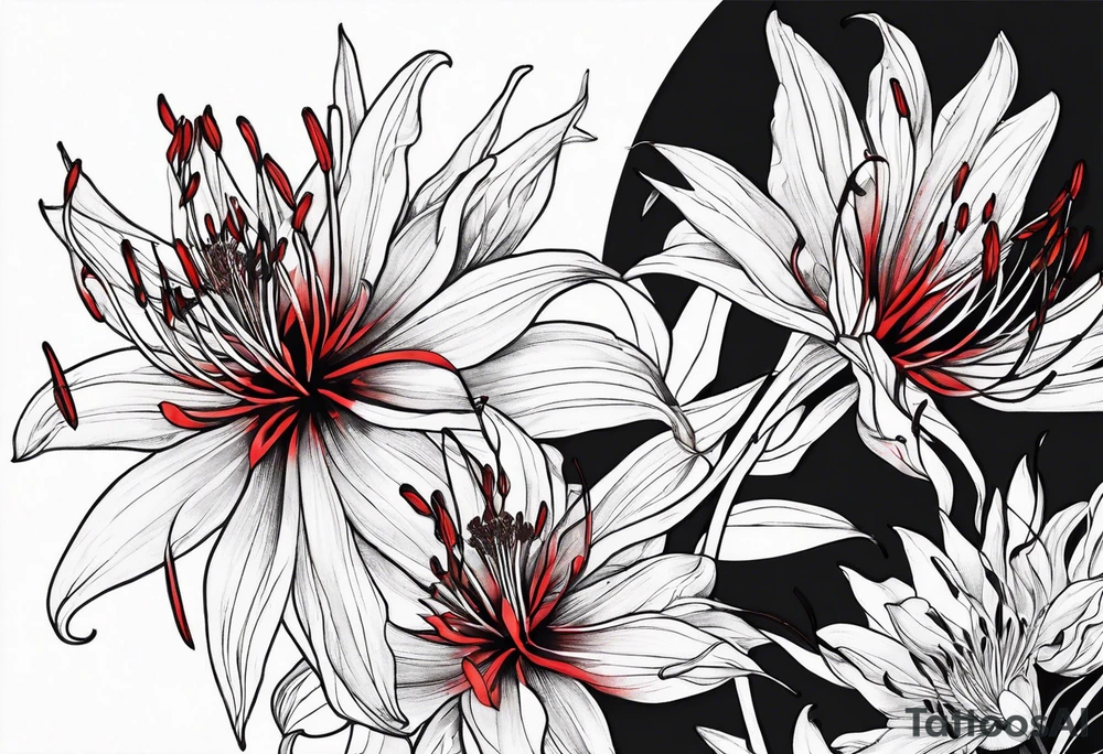 Red spider lilies tattoo idea