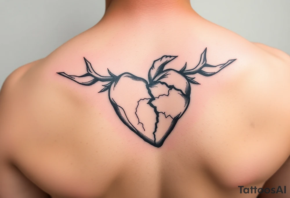 A broken heart trying to heal but cant tattoo idea