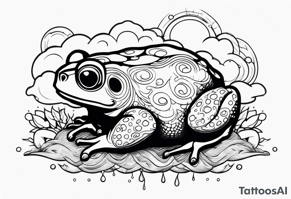 A toad in a thunderstorm tattoo idea
