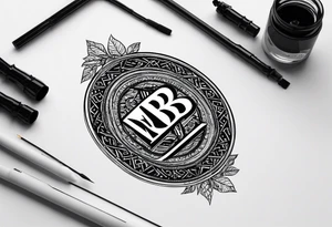 only the letters 'MRBG'.minimalist,  simple and not too fancy, just the clean and bold letters arranged in a stylish way. tattoo idea