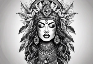 Black Goddess of sativa tattoo idea