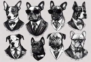 A dog in a double breasted suit tattoo idea