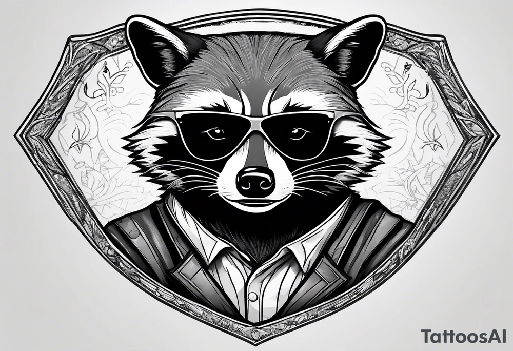 Raccoon wearing a Superman shirt tattoo idea