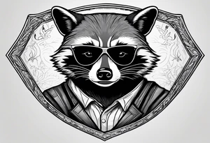 Raccoon wearing a Superman shirt tattoo idea