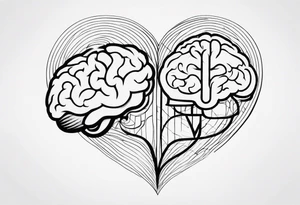 Picture of a heart and brain to represent oneself tattoo idea