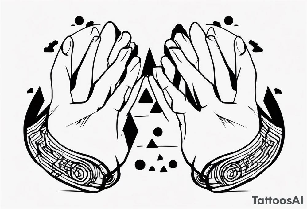 Rock sign hands tattoo idea