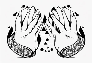 Rock sign hands tattoo idea