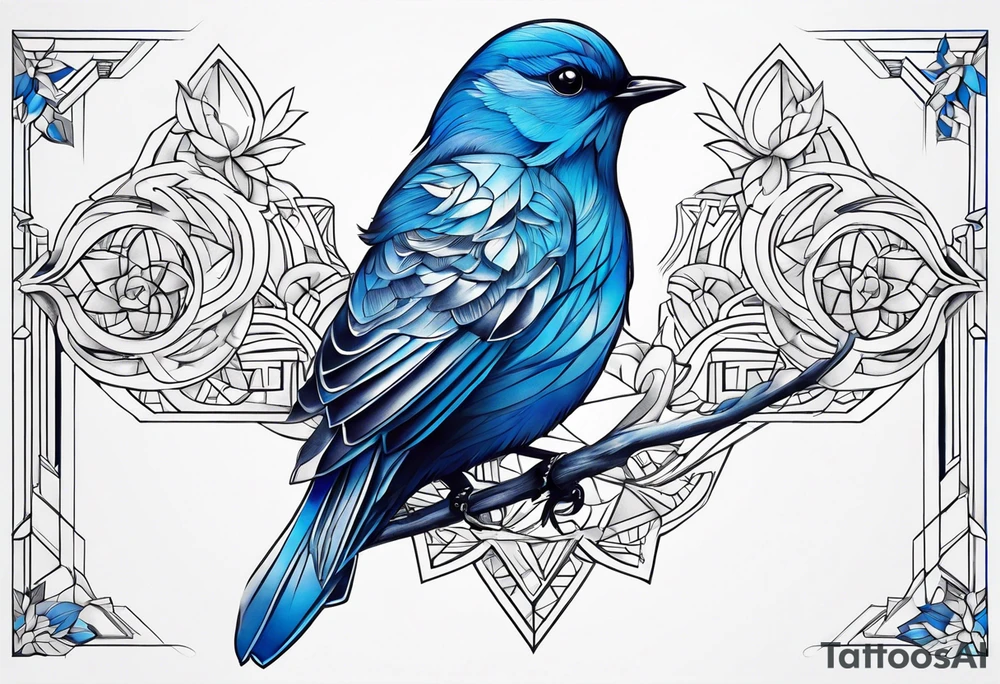 Blue bird tattoo idea