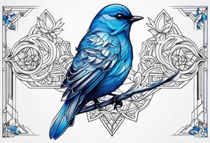 Blue bird tattoo idea
