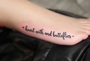 heart with crown and butteflys tattoo idea
