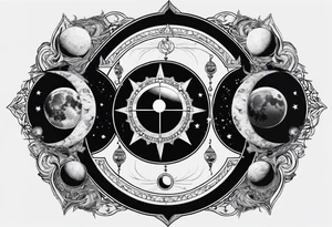 Three moon phases, Satan symbol, tattoo idea