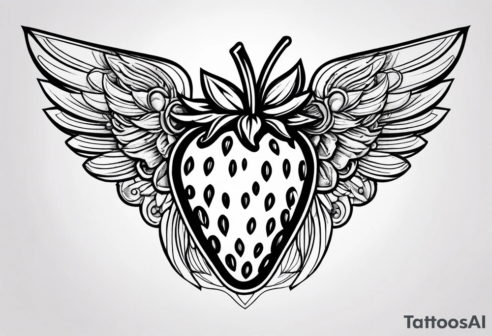 A Strawberry with wings tattoo idea