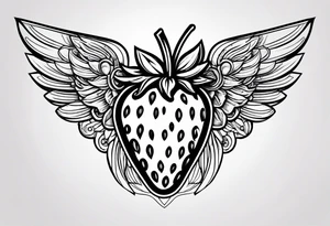 A Strawberry with wings tattoo idea