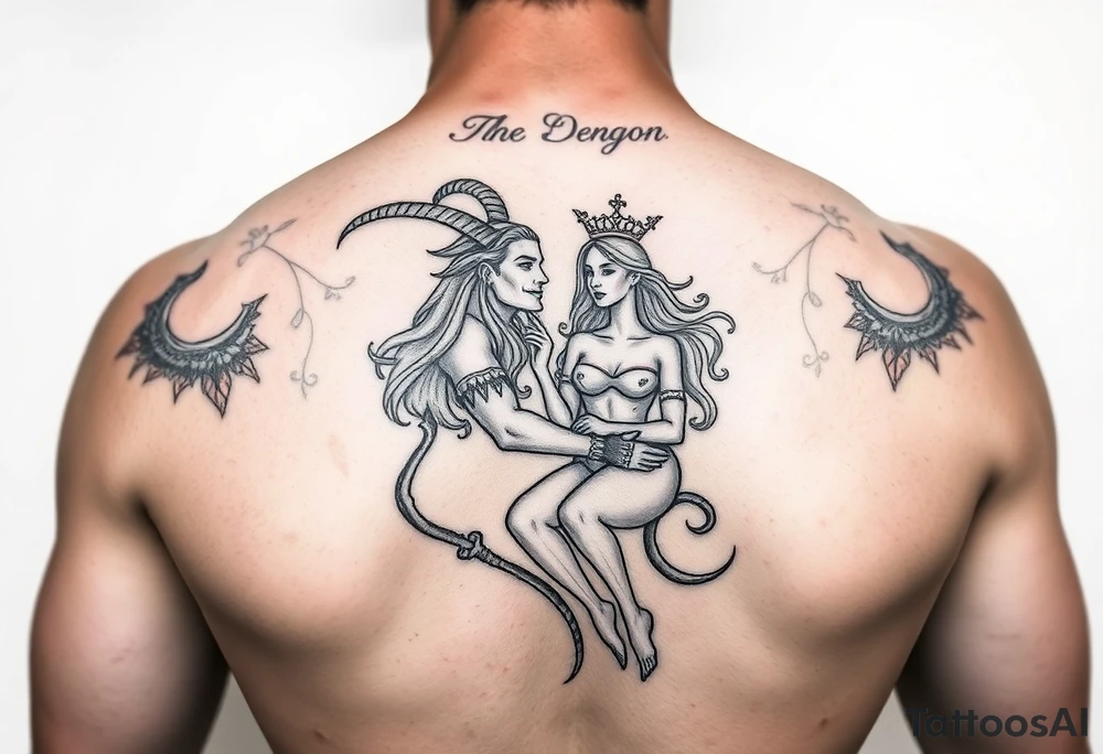 Male capricorn holding female virgo tattoo idea