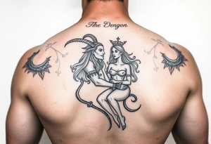 Male capricorn holding female virgo tattoo idea