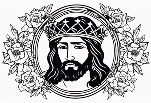crown of thorns jesus
old school vintage simple traditional design 
vintage flowers surrounding crown


bold color simple tattoo idea