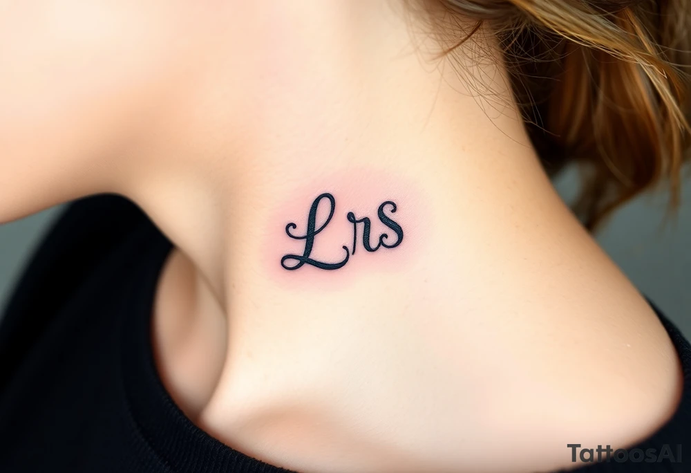 Small Kiss mark with the initials lrs tattoo idea