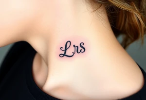 Small Kiss mark with the initials lrs tattoo idea