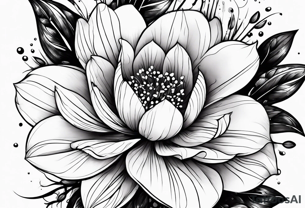 Flowers with rain droplets on them tattoo idea
