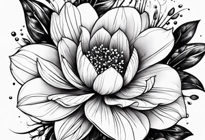 Flowers with rain droplets on them tattoo idea