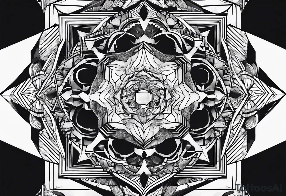 Geometric Abstract cloud filler tattoo idea