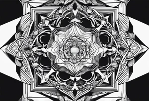 Geometric Abstract cloud filler tattoo idea