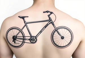 A stylized long wheelbase recumbent with integrated frame lettering spelling out JWM 4” long. tattoo idea