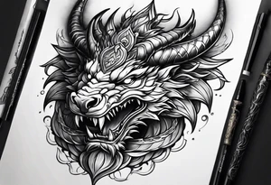 Taurus dragon whole body tattoo idea