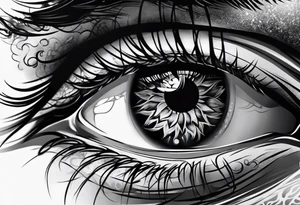 smoke fire eye tattoo idea