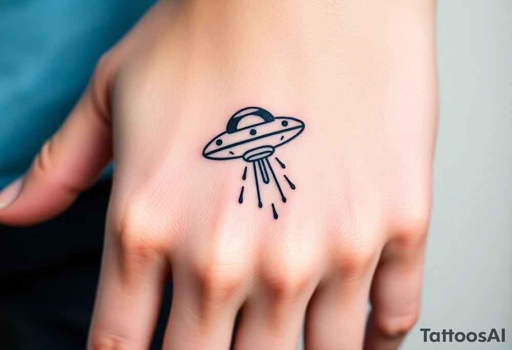 Small UFO tattoo idea