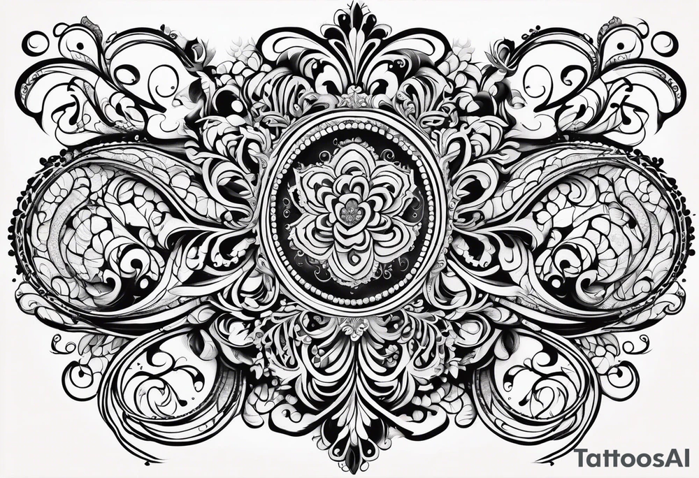 Swirls and whirls of lace tattoo idea